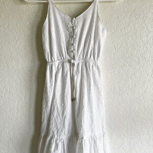 Japna Girls White Midi Dress 100% Cotton-Lined Bridal Flower Girl Cottagecore